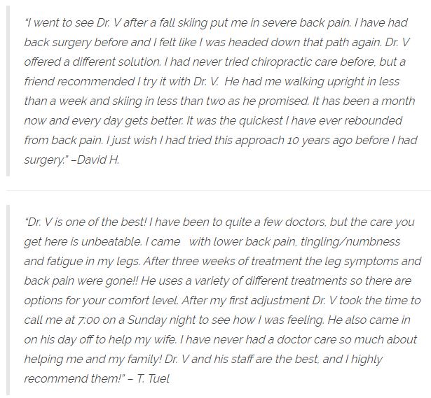 Patient Testimonials at Care Chiropractic in Denver CO